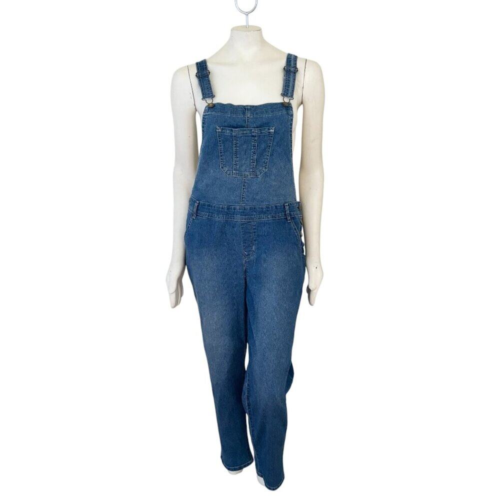 ANGELS Forever Young Signature Denim Overalls in Medium Wash SZ M